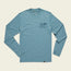 Light blue long-sleeve shirt with Howler Brothers and a howling animal graphic on the left chest. This lightweight cover up is ideal for outdoor activities and is laid flat on a plain background.