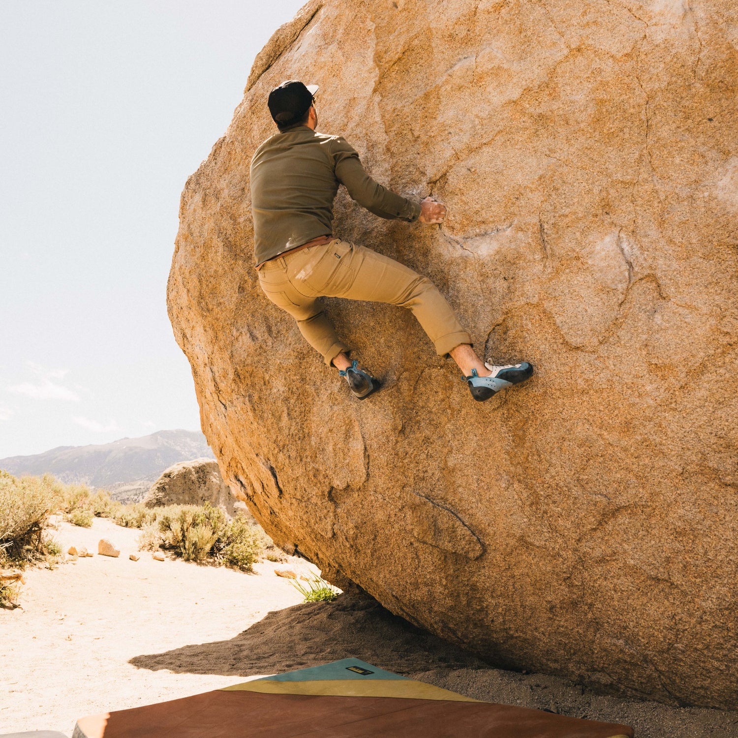 tan howler brothers canvas pants with a classic 5-pocket design