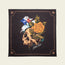 A black bandana from the Yellow Rose Collection featuring a skull design, yellow roses, a waving Texas flag, and ACL Festival text. Decorative rose motifs accent each corner. Part of the unique Howler Bandanas line.
