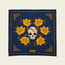 A navy blue Howler Bandana from the Yellow Rose Collection features yellow flowers surrounding a skull with ACL written on its forehead. The bottom center reads Howler Bros ACL Festival Music.
