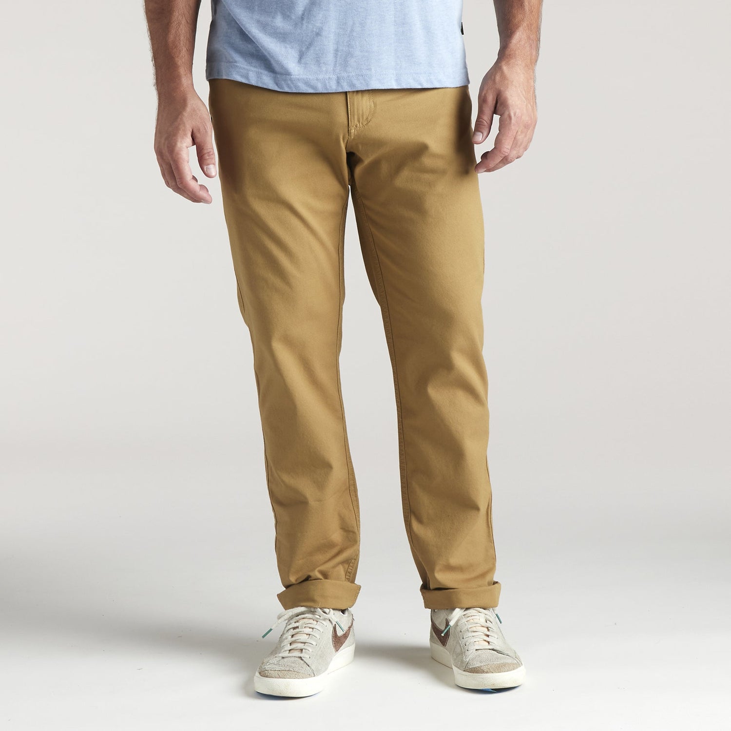 tan howler brothers canvas pants with a classic 5-pocket design - View 4