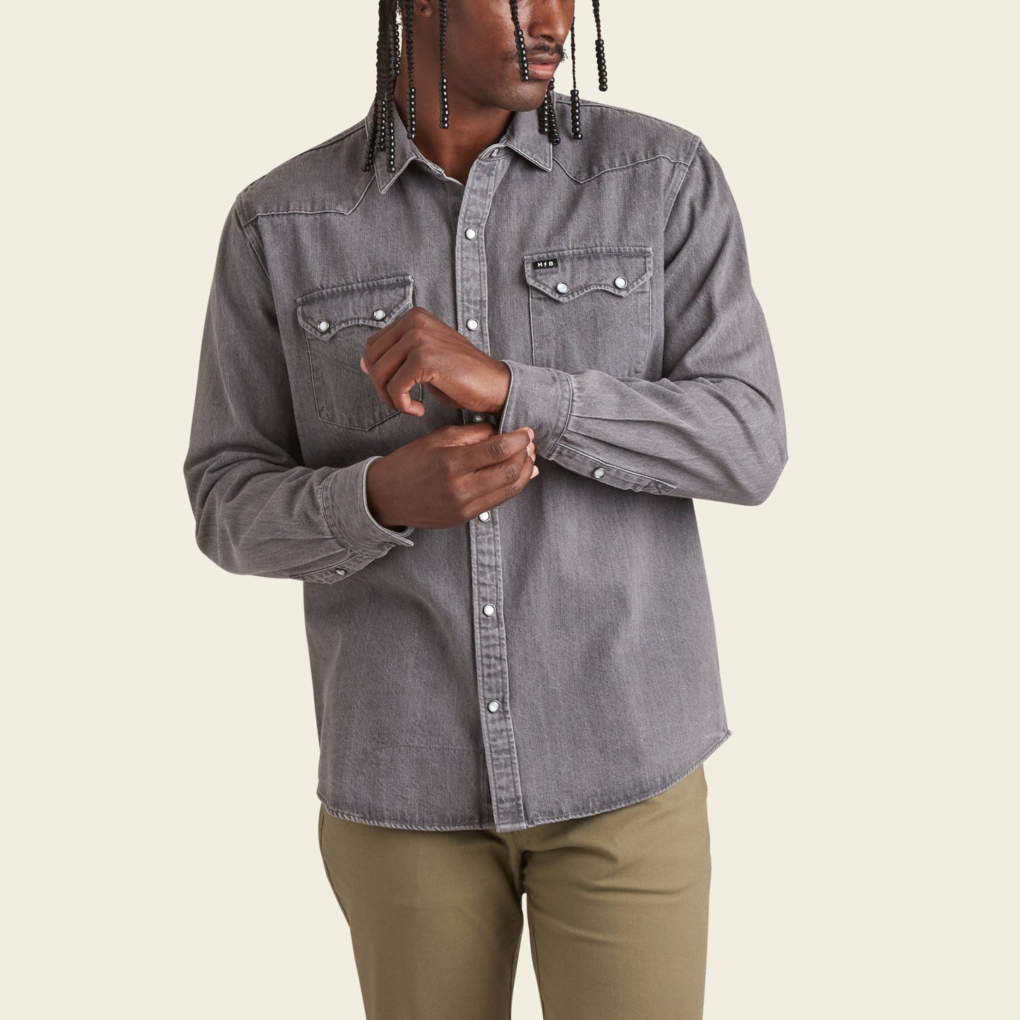 Dust Up Denim Snapshirt - Jovi Grey Wash - View 4