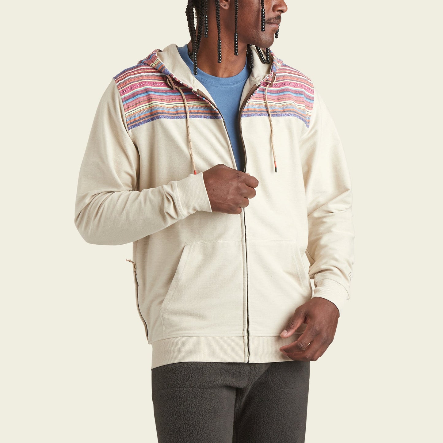 Shaman Hoodie - Oatmeal Heather / Quanzi Jacquard - View 5