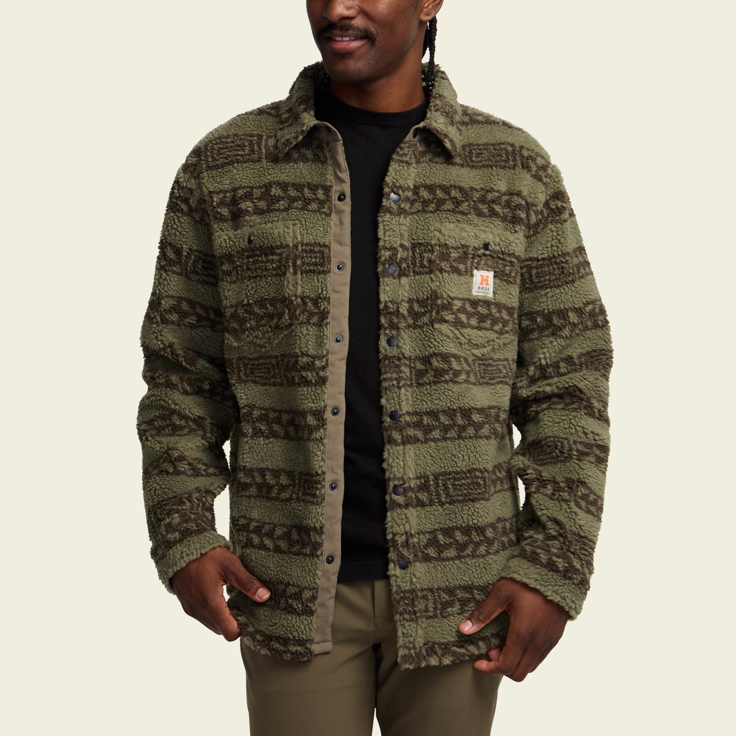 Allegheny Fleece Overshirt - Hanko Stripe : Lichen Green - View 4