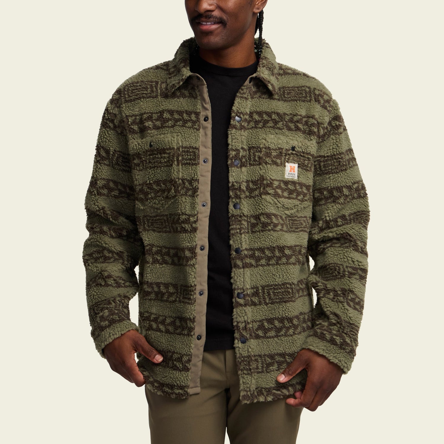 Allegheny Fleece Overshirt - Hanko Stripe : Lichen Green - View 4