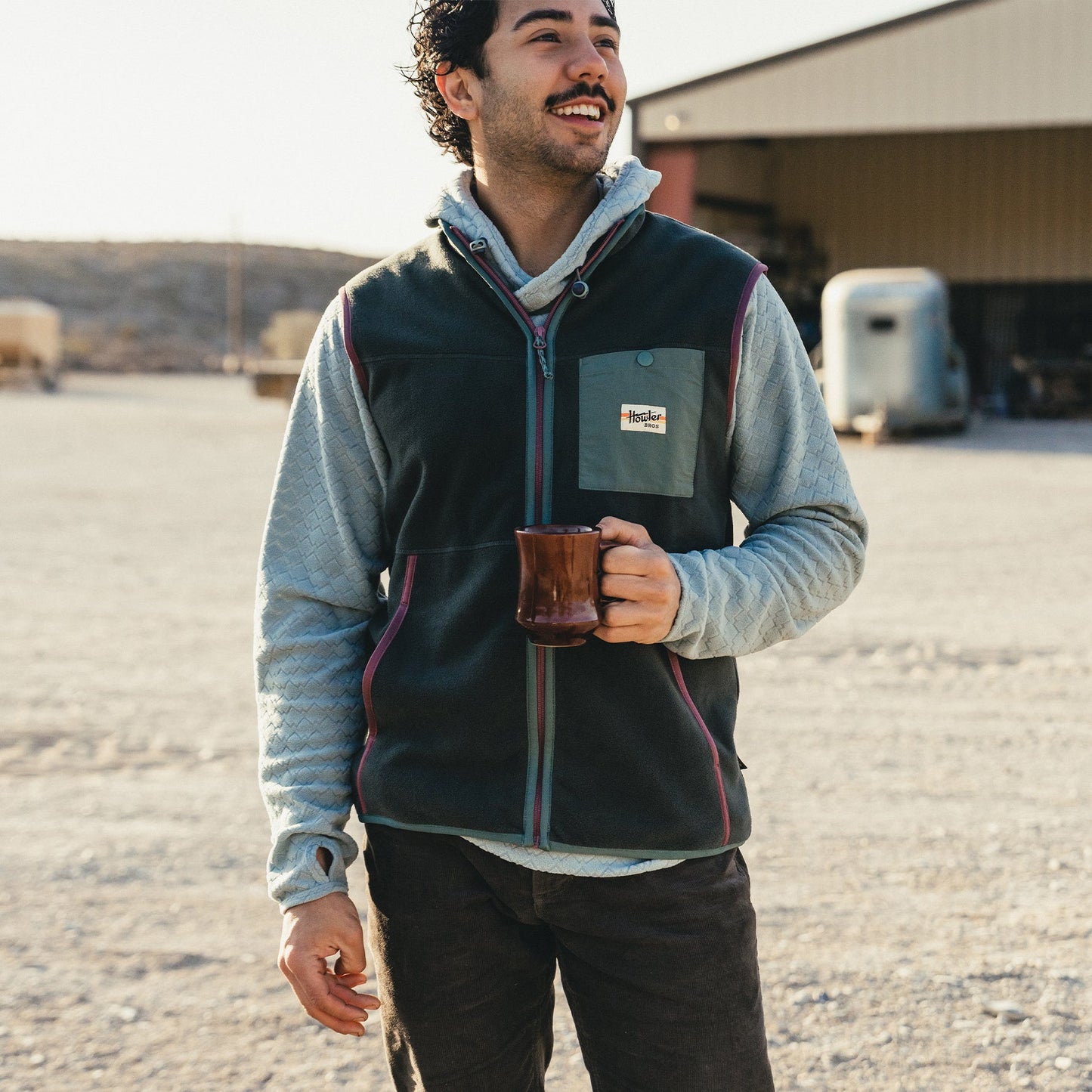 Free Range Fleece Vest - Antique Black - View 7