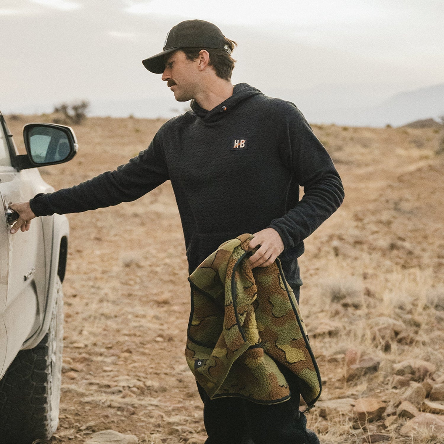 Palo Duro Fleece Hoodie - Mountain Grid : Antique Black - View 8