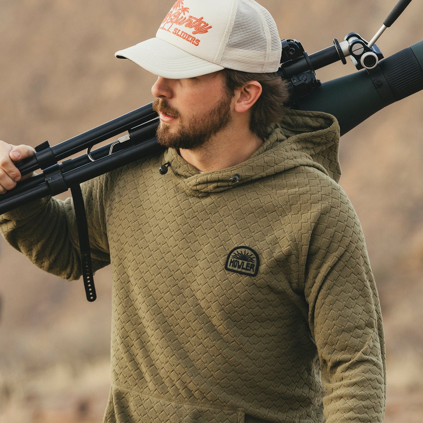 Palo Duro Fleece Hoodie - Mountain Grid : Fatigue - View 2
