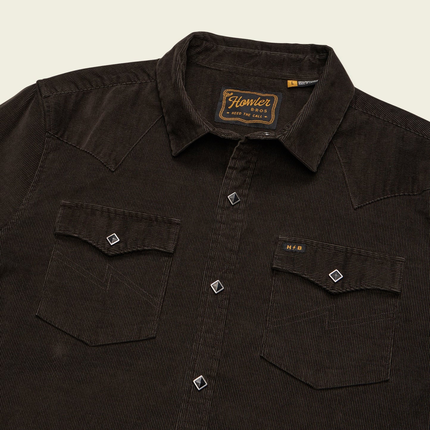 Banning Corduroy Snapshirt - Antique Black - View 3