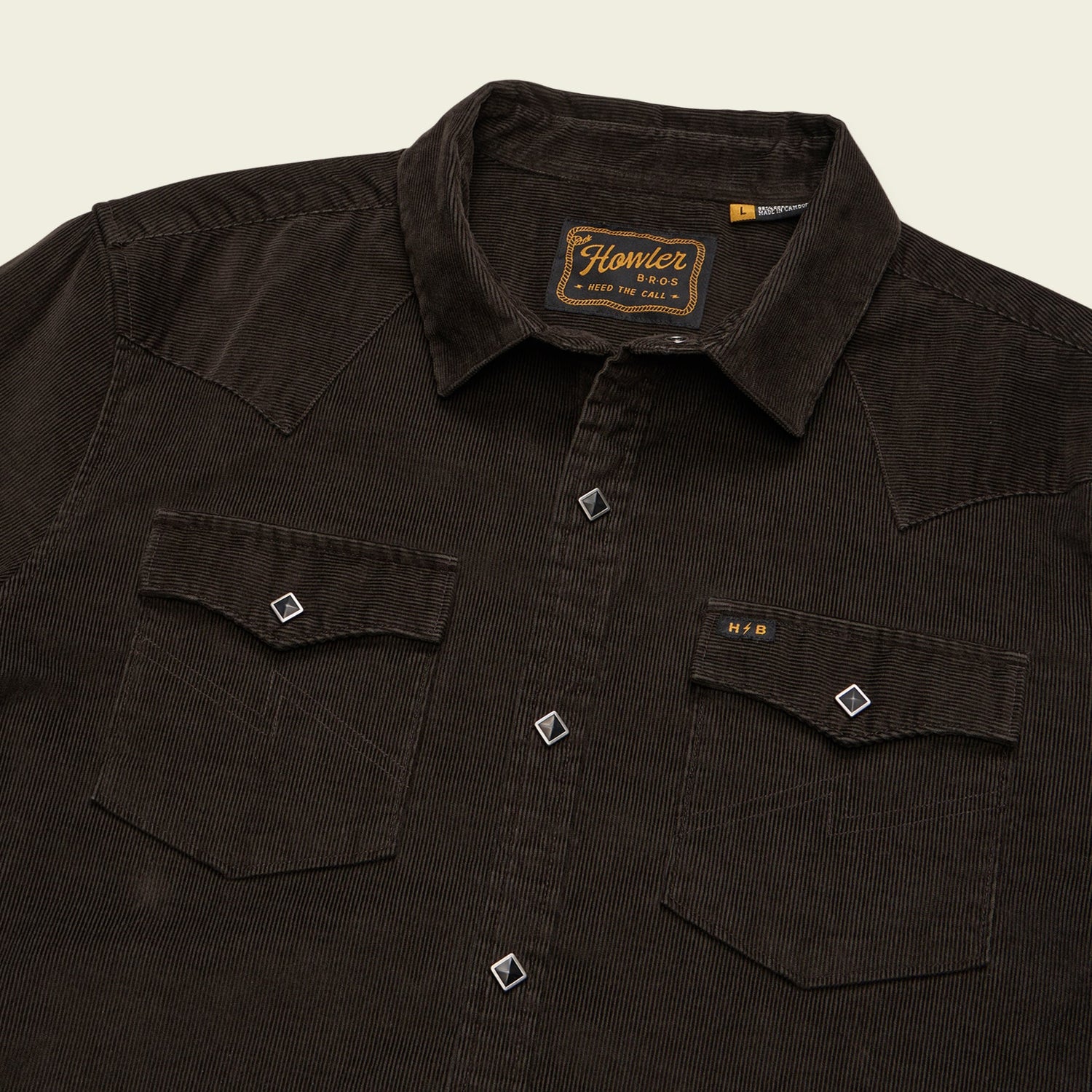 Banning Corduroy Snapshirt - Antique Black - View 3