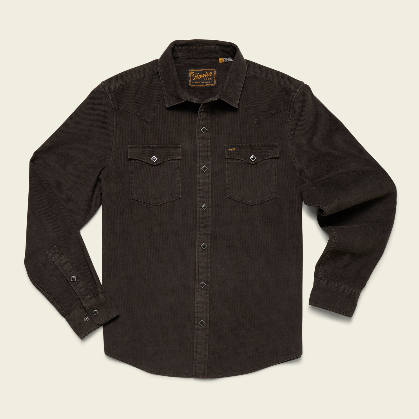 Banning Corduroy Snapshirt - Antique Black - View 1