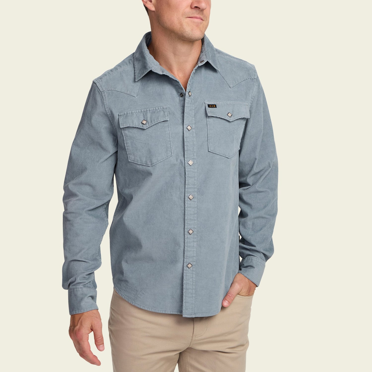 Banning Corduroy Snapshirt - Iron Blue - View 4