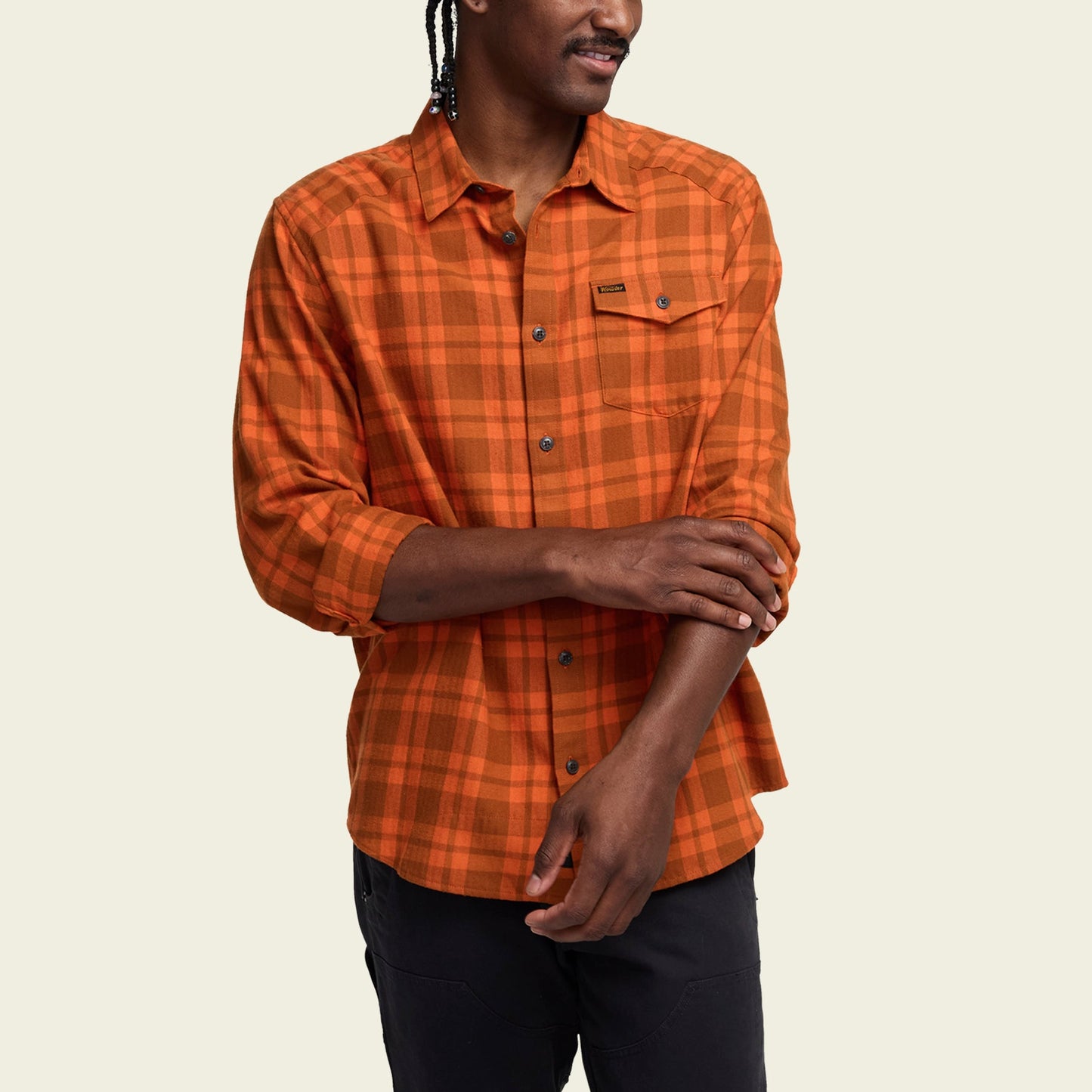 La Grange Lightweight Flannel - Cohen Plaid : Pumpkin - View 4