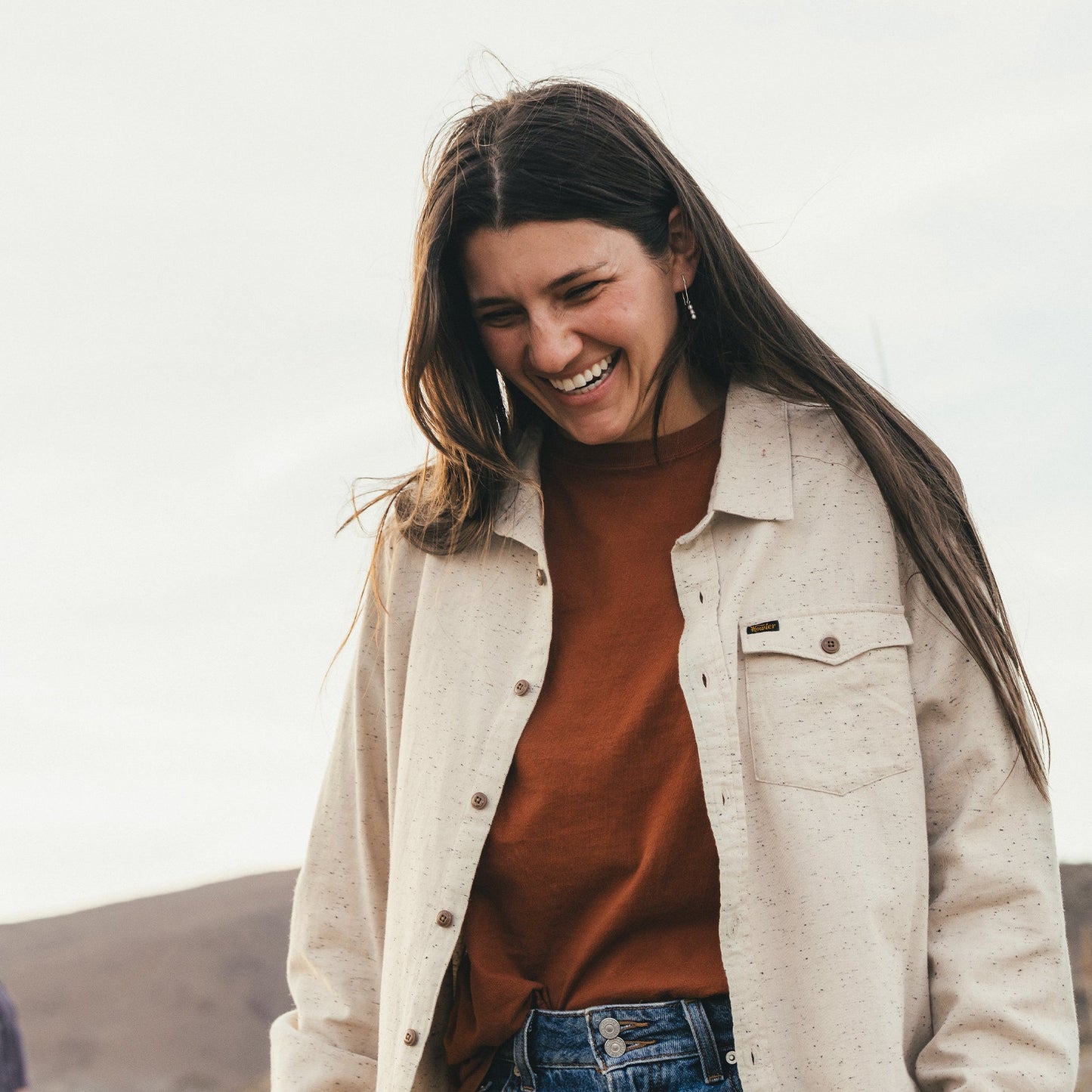 La Grange Lightweight Flannel - Speckled Sand - View 8