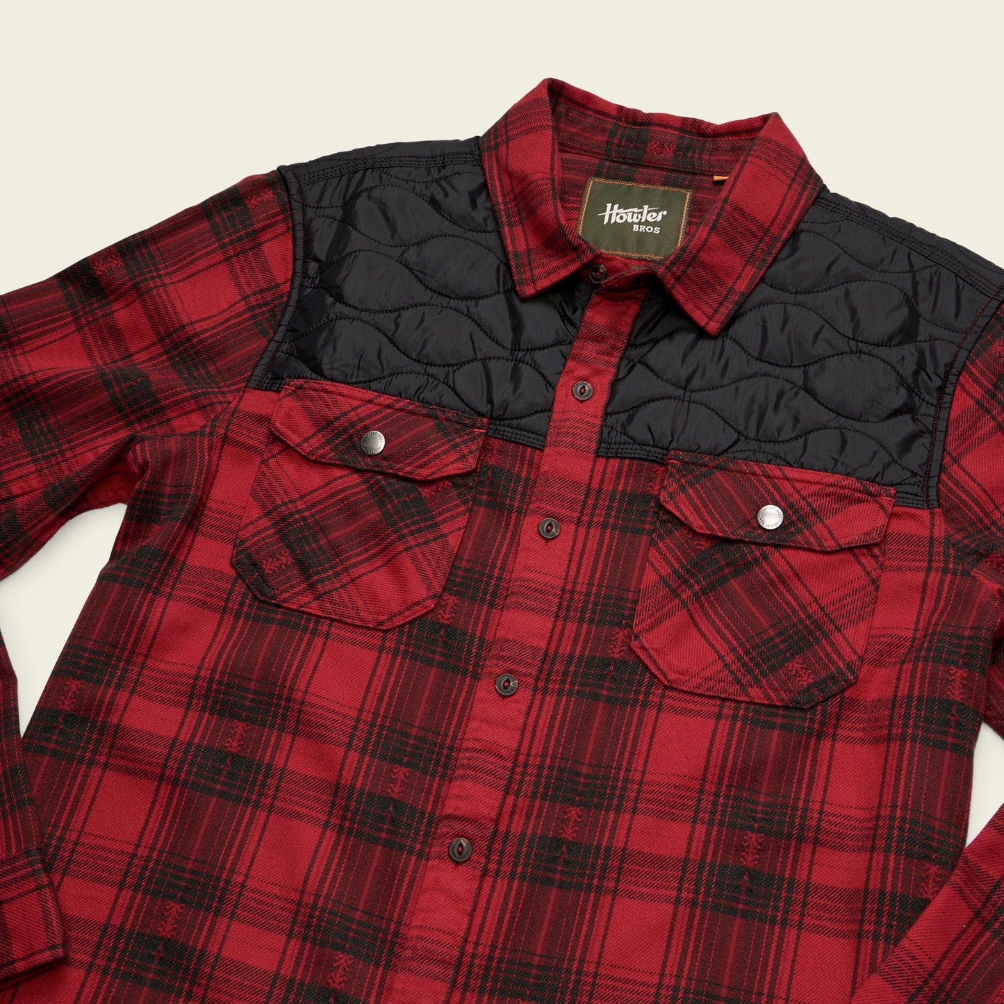 Quintana Quilted Flannel - Big Barrett Plaid : Brick Red - View 3