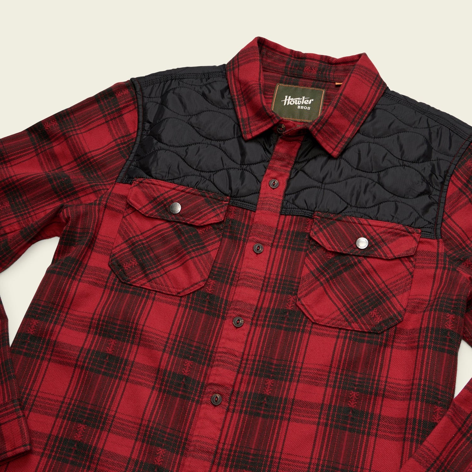 Quintana Quilted Flannel - Big Barrett Plaid : Brick Red - View 3