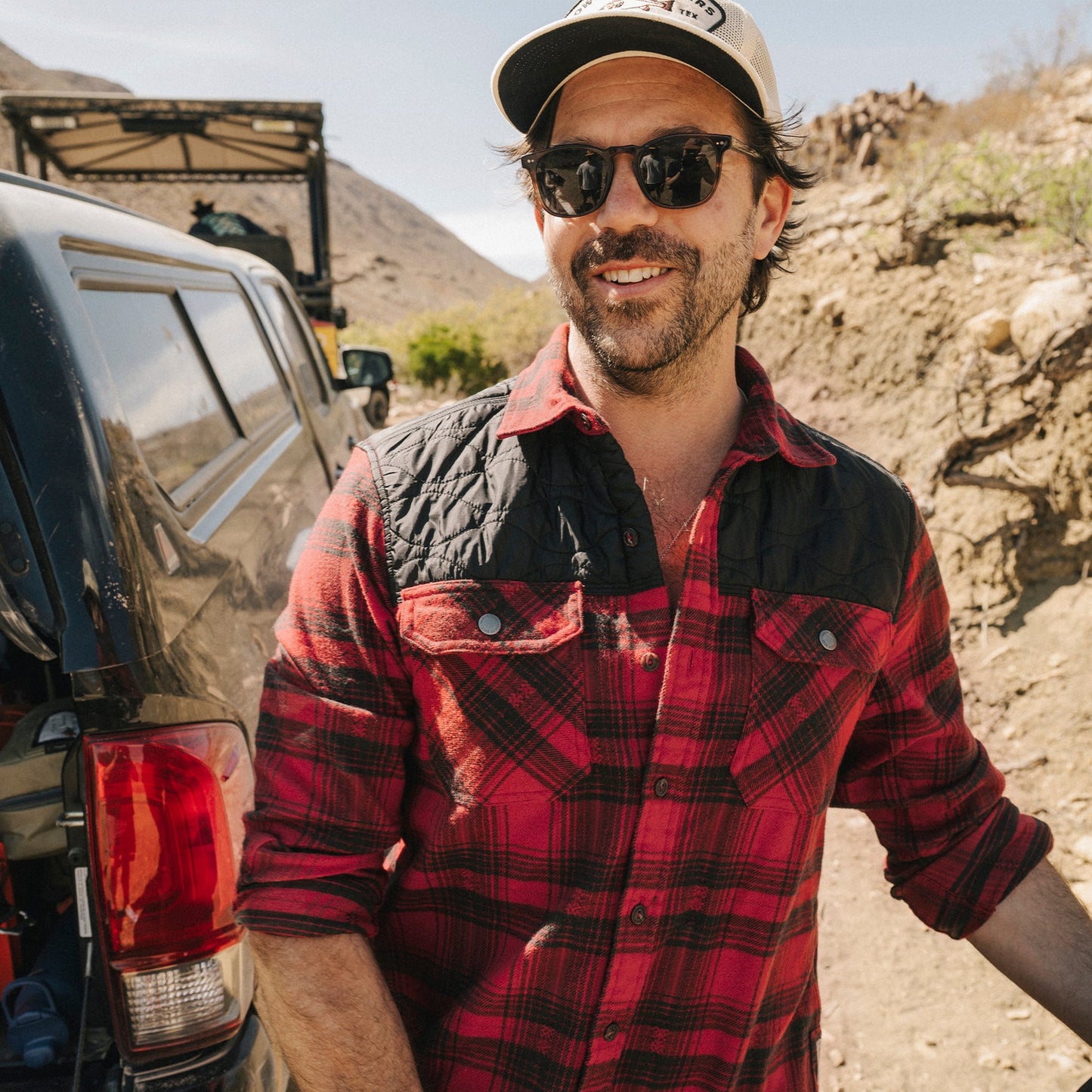 Quintana Quilted Flannel - Big Barrett Plaid : Brick Red - View 2