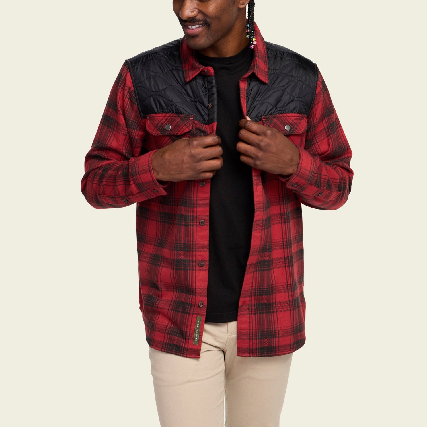 Quintana Quilted Flannel - Big Barrett Plaid : Brick Red - View 4