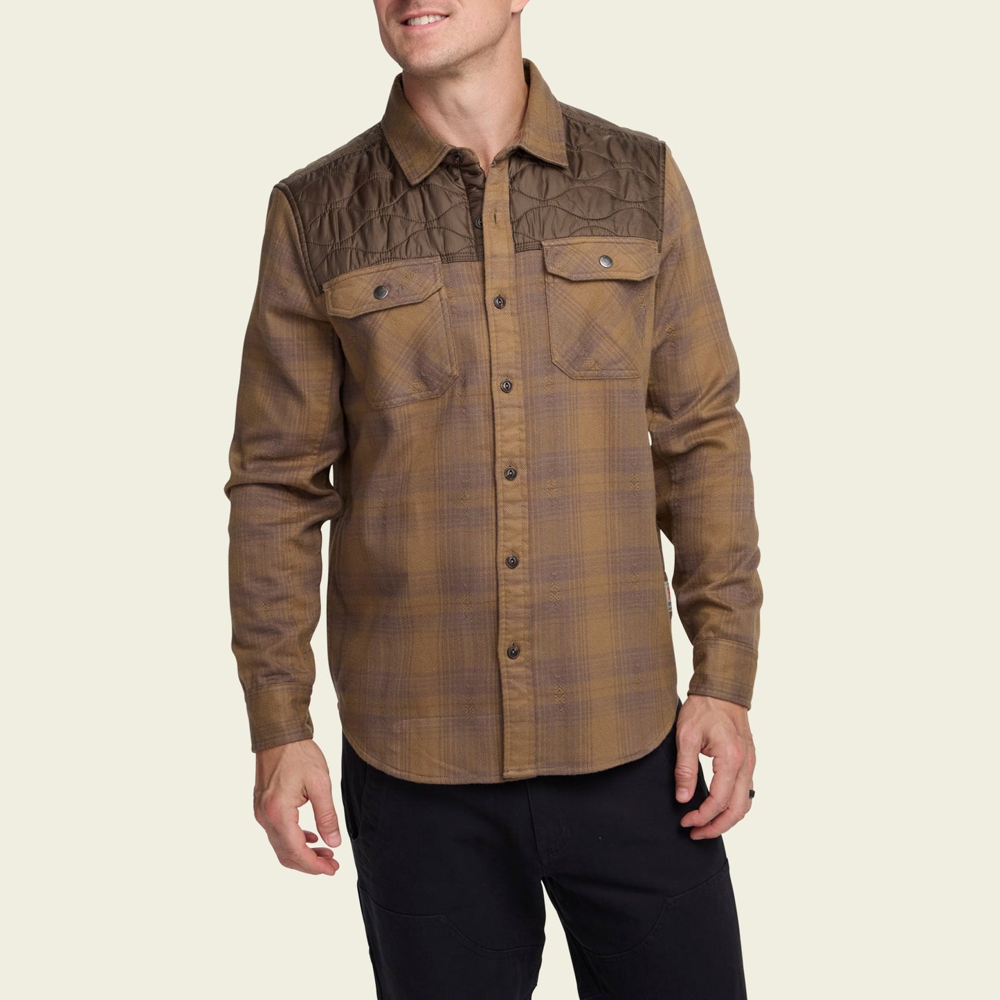 Quintana Quilted Flannel - Big Barrett Plaid : Swamp - View 3