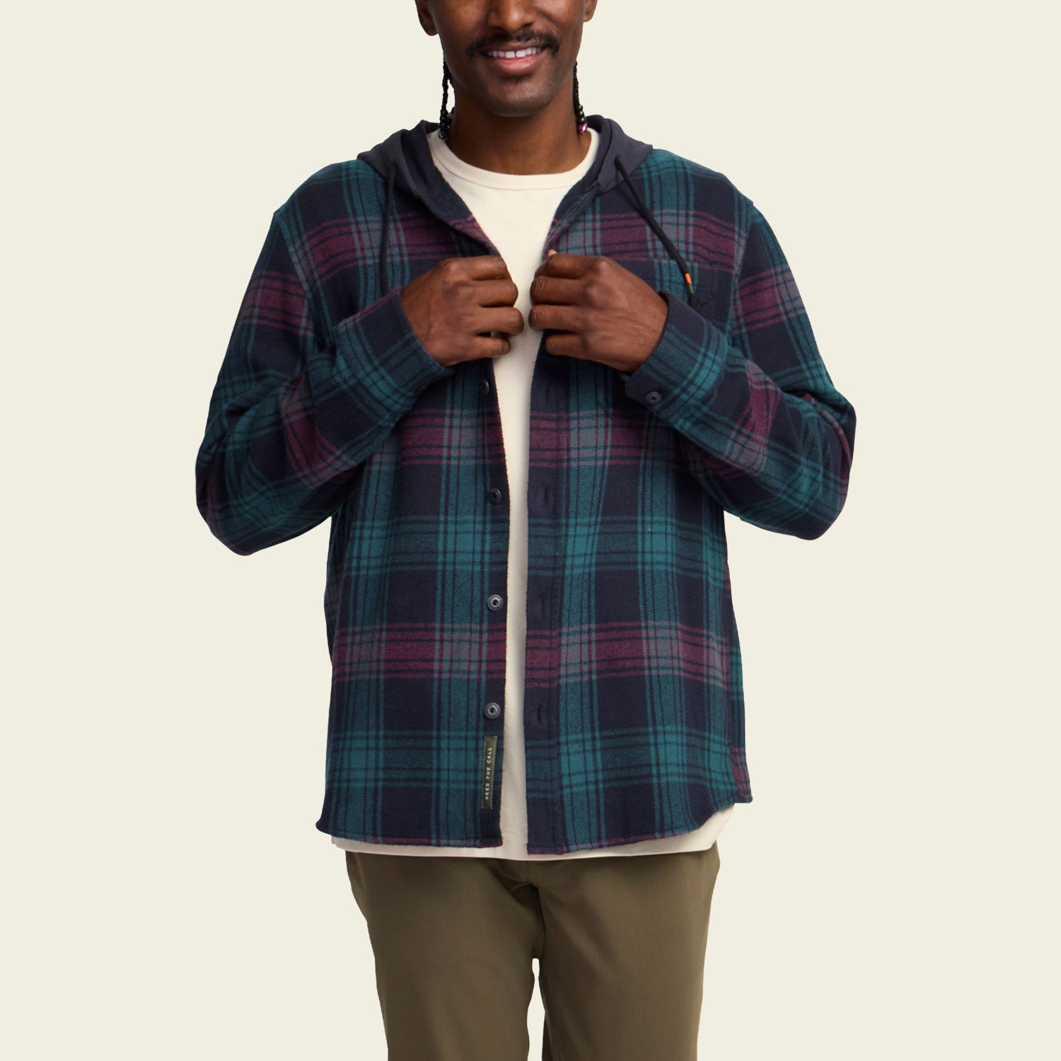 Salvo Hooded Blanket Flannel - Mesa Plaid : Midnight - View 4