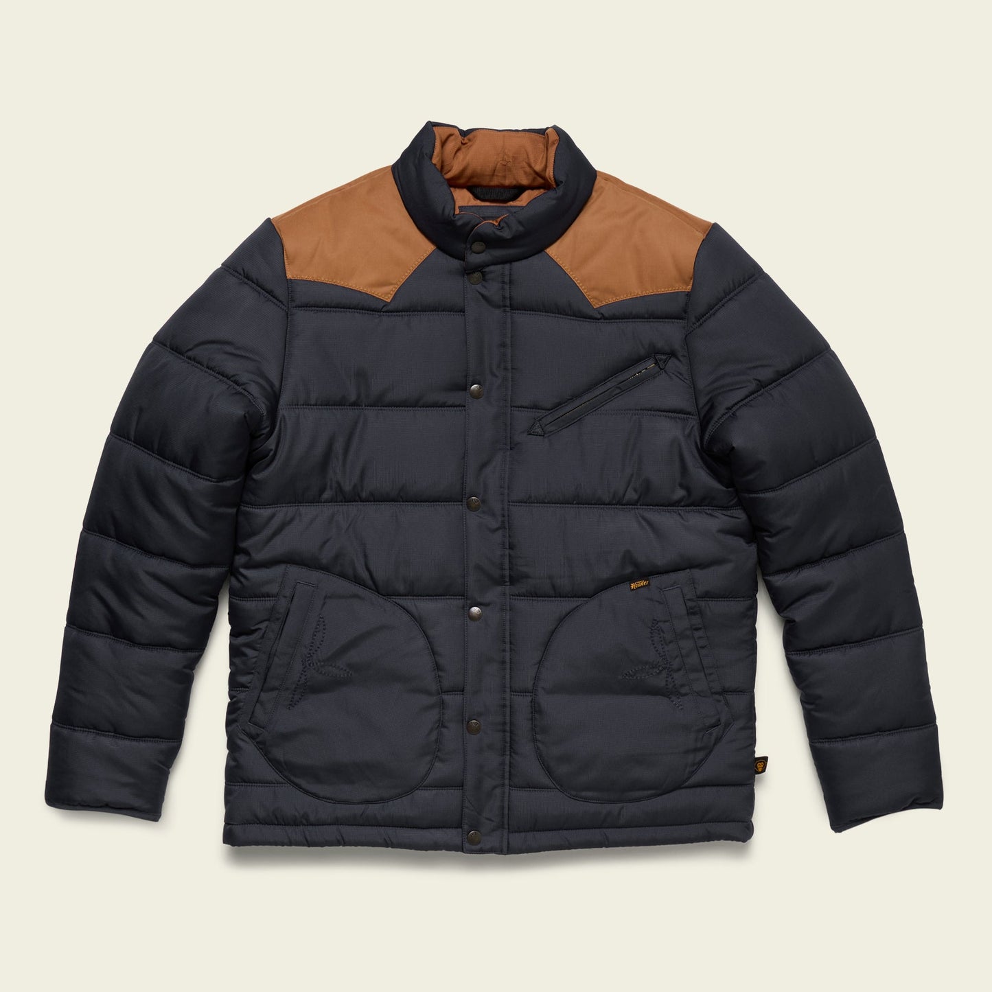 Rounder Quilted Jacket - Blue Dark / Duck Brown - View 1