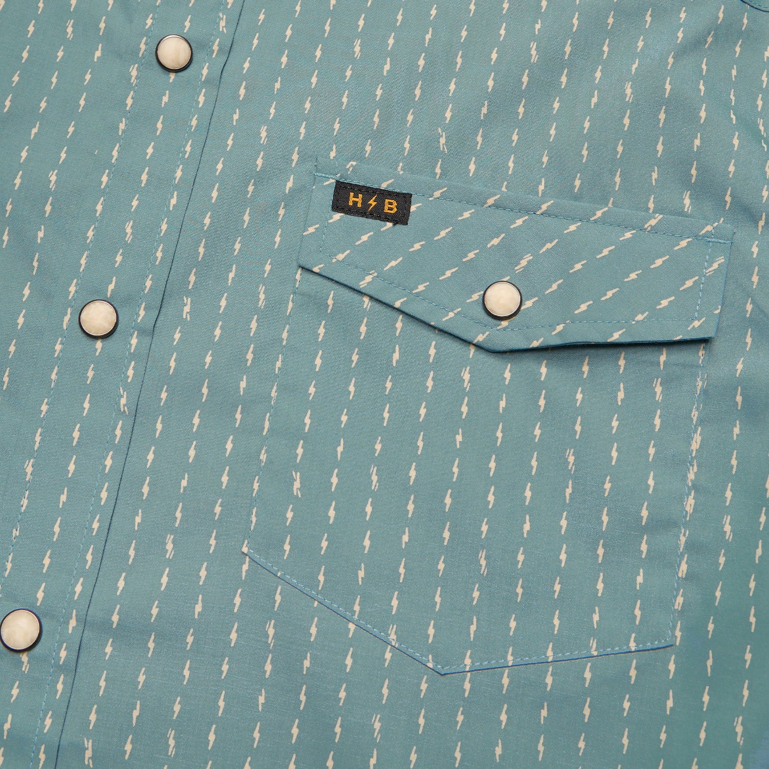 H Bar B Snapshirt - Power Lines : Smoke Blue - View 6