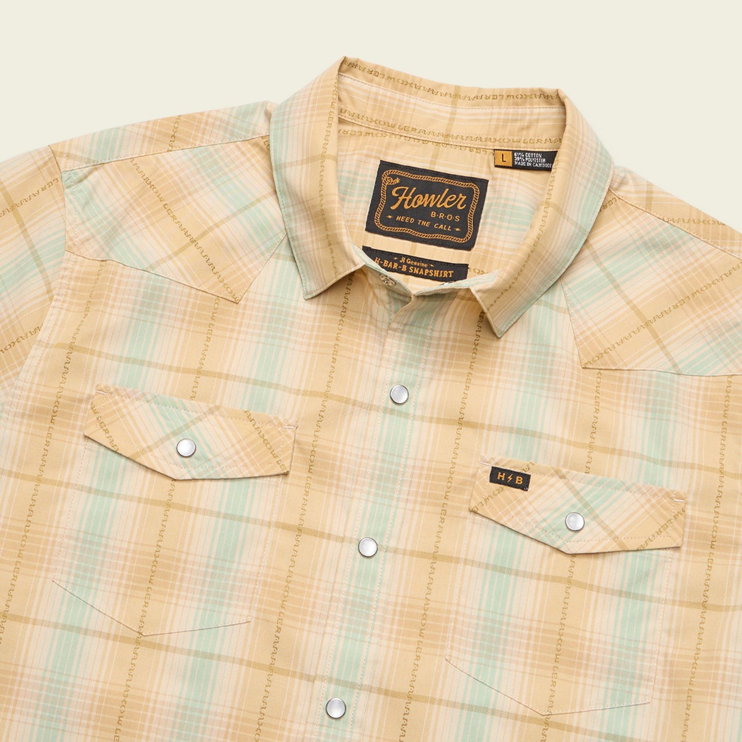 H Bar B Snapshirt - Prairie Plaid : Gold - View 3