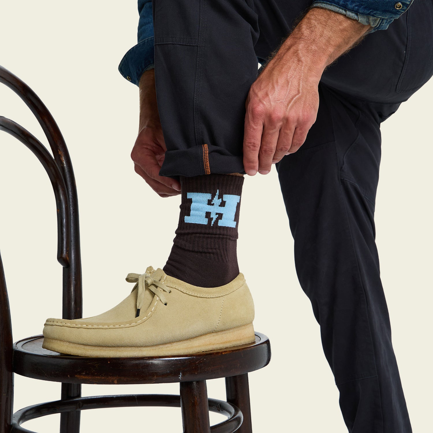 H-Bolt Socks - Brown / Light Blue