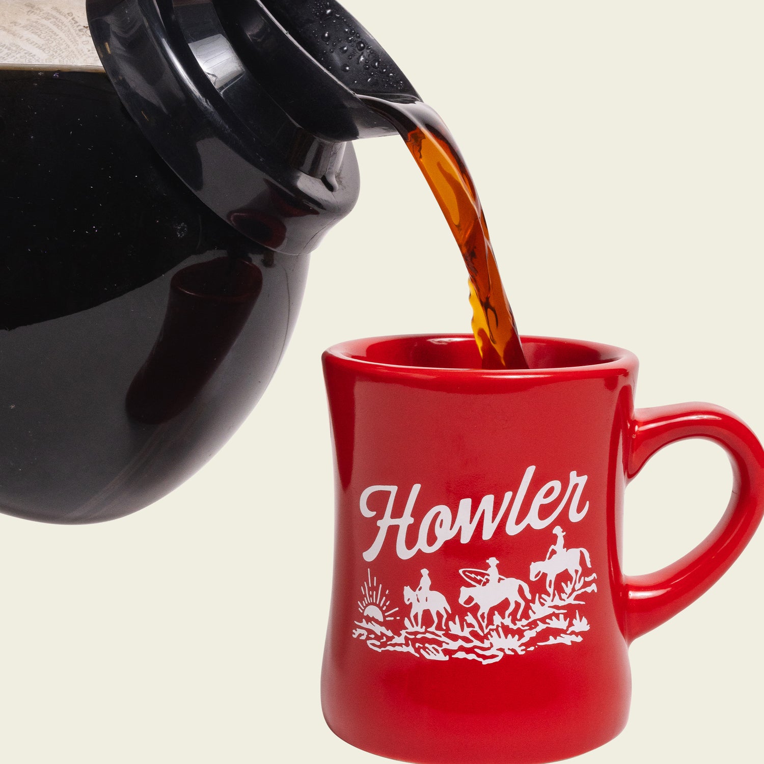 Diner Mug - Howler Posse : Red - View 2