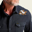 Crosscut Deluxe Snapshirt - Orange Blossoms : Antique Black