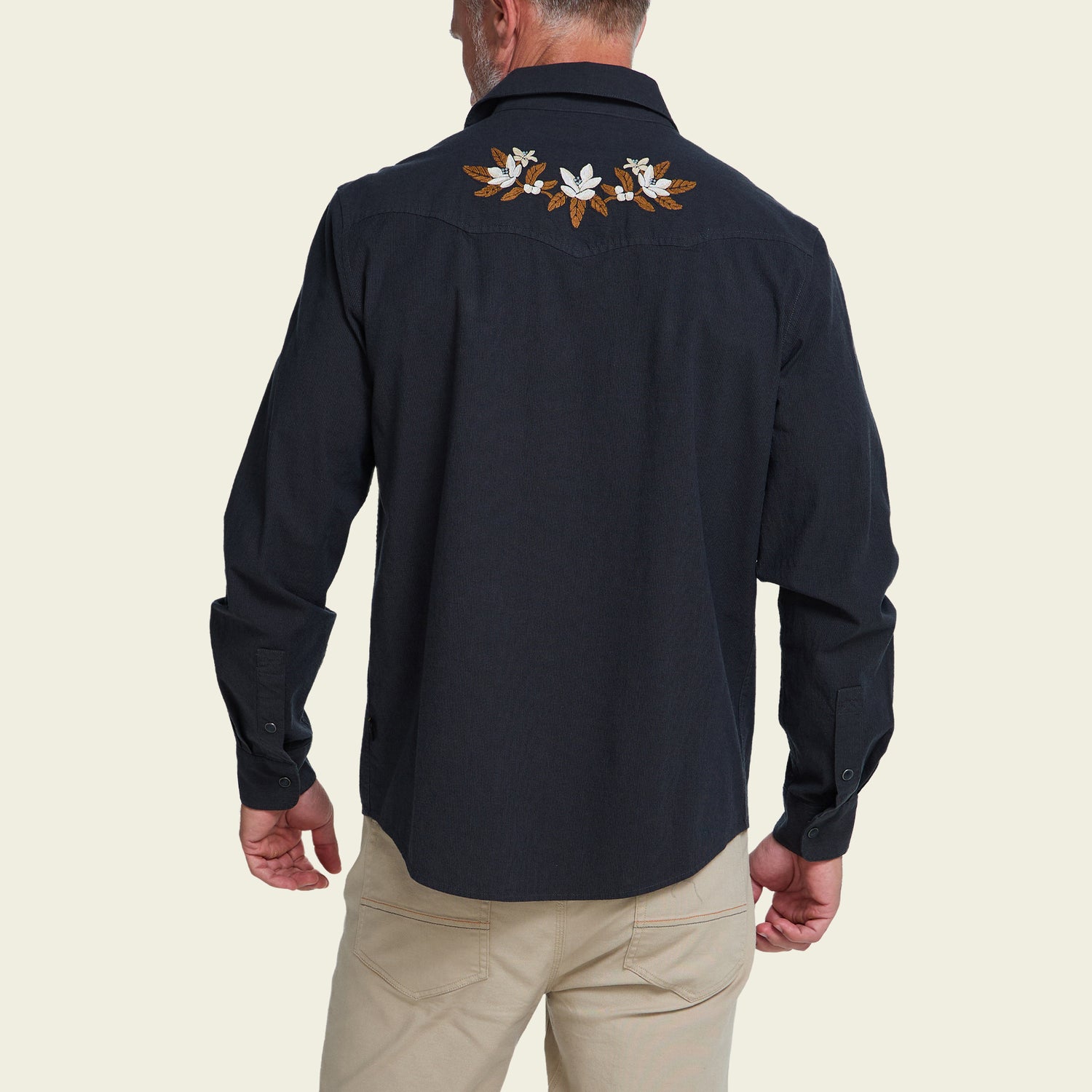 Crosscut Deluxe Snapshirt - Orange Blossoms : Antique Black - View 5
