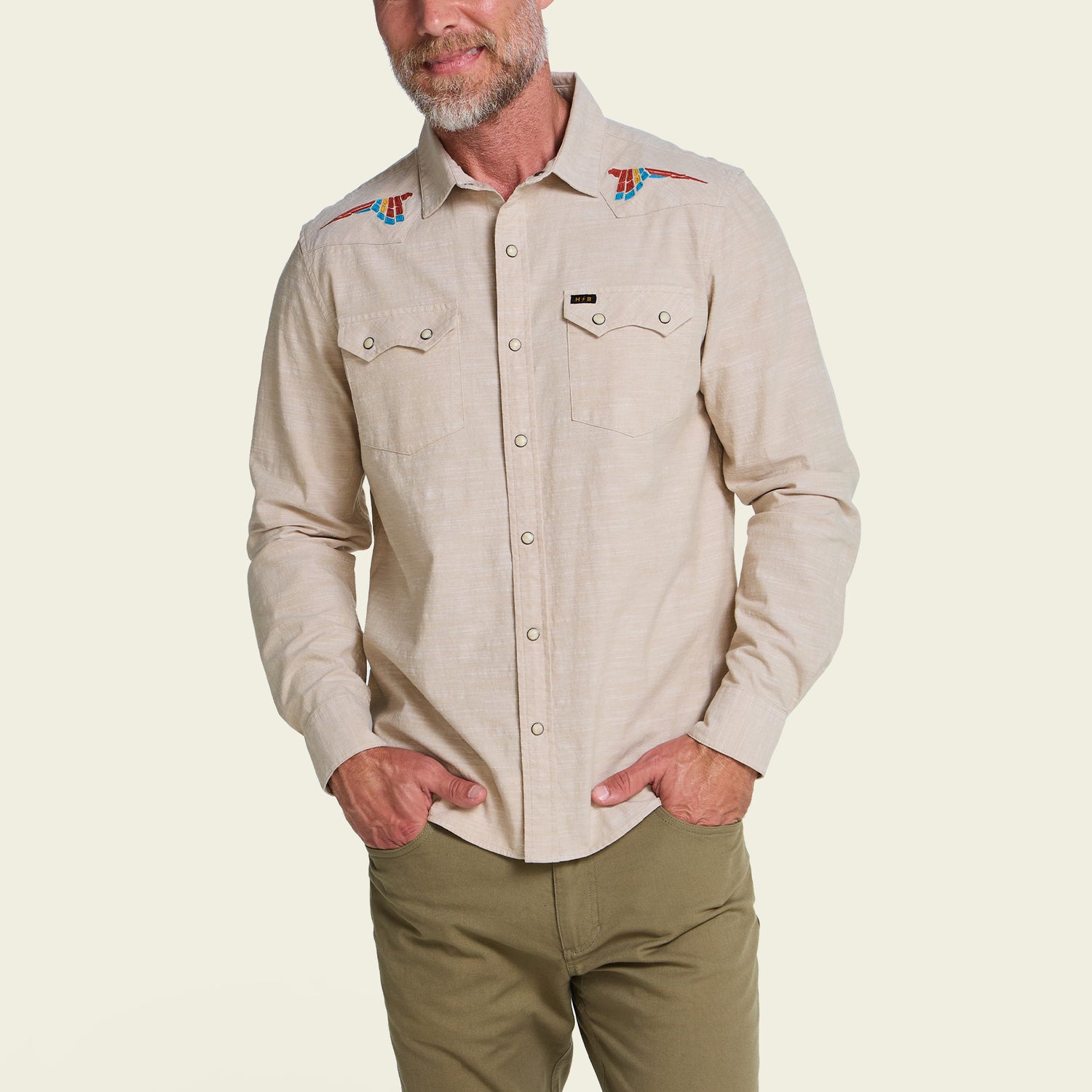 Crosscut Deluxe Snapshirt - Parrot Patrol : Dune Chambray - View 5