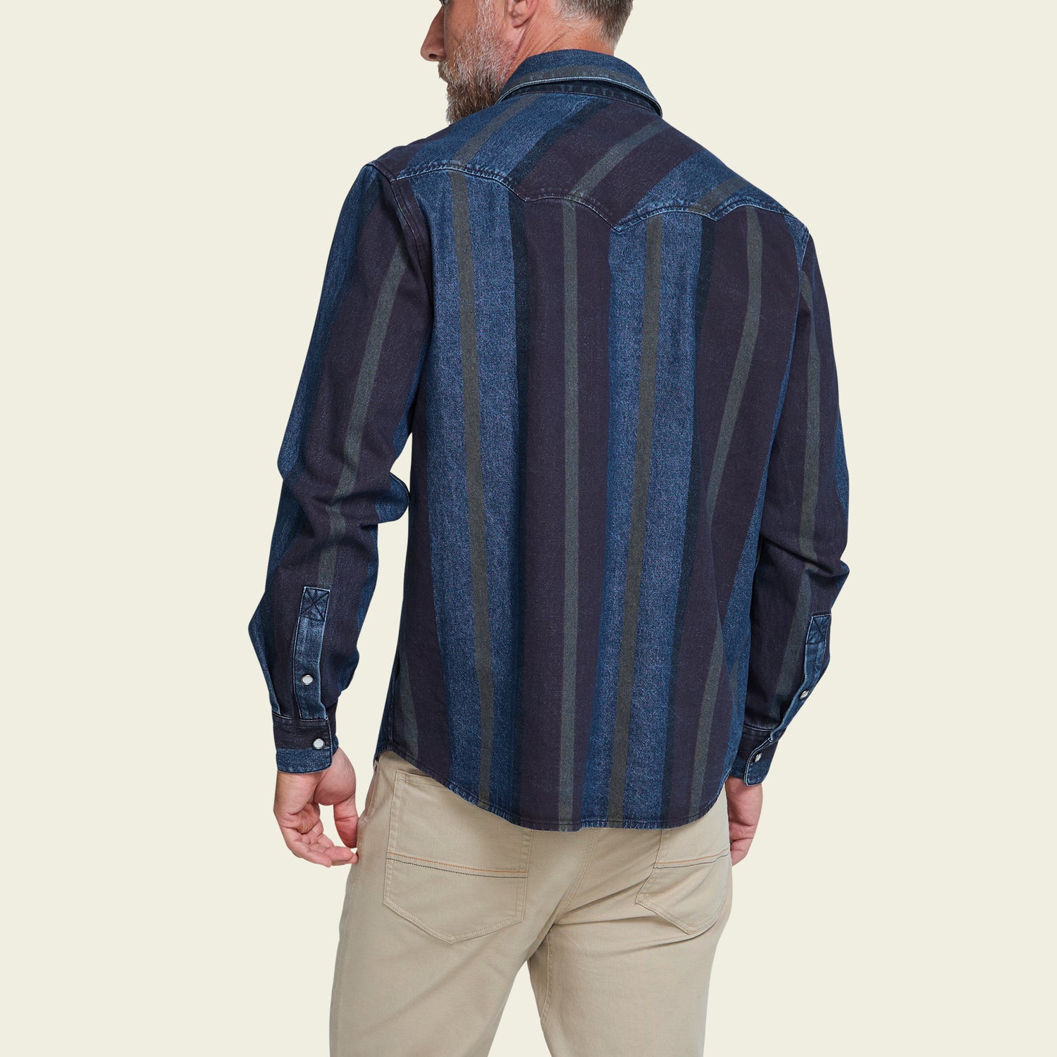 Dust Up Denim Snapshirt - Driver Stripe : Eggplant - View 6