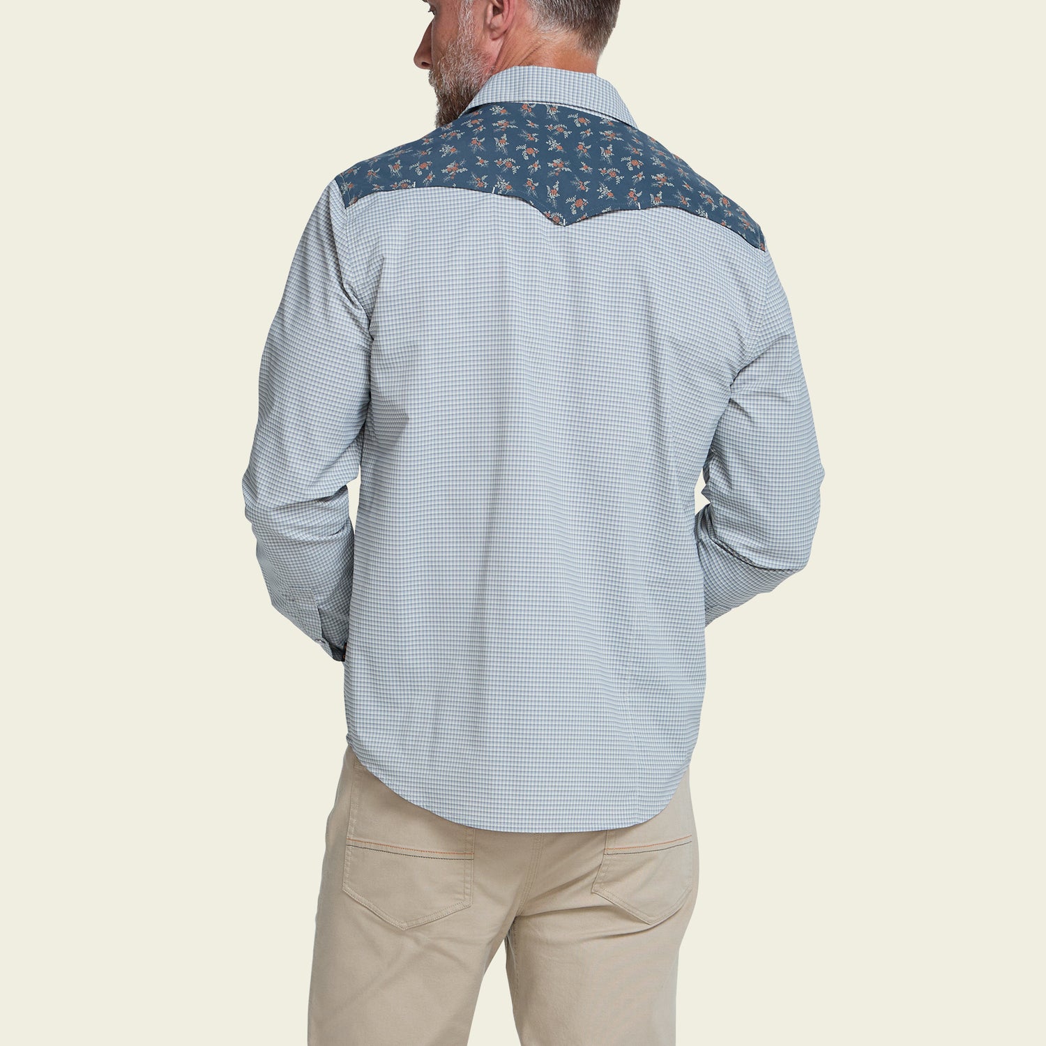 H Bar B Tech Longsleeve - Rancher Floral : Smoke Blue - View 5