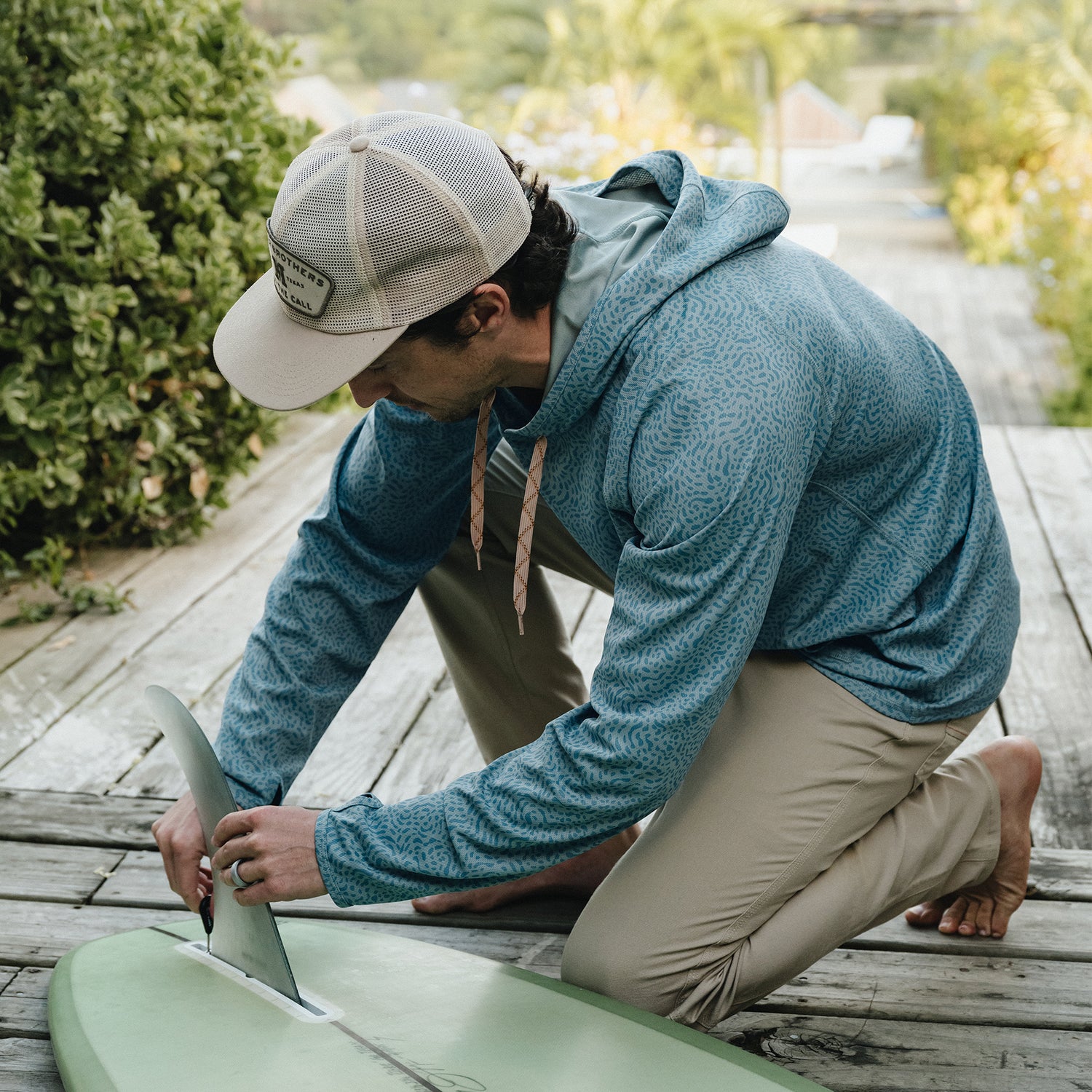 Loggerhead Hoodie - Pond Patterns : Iron Blue