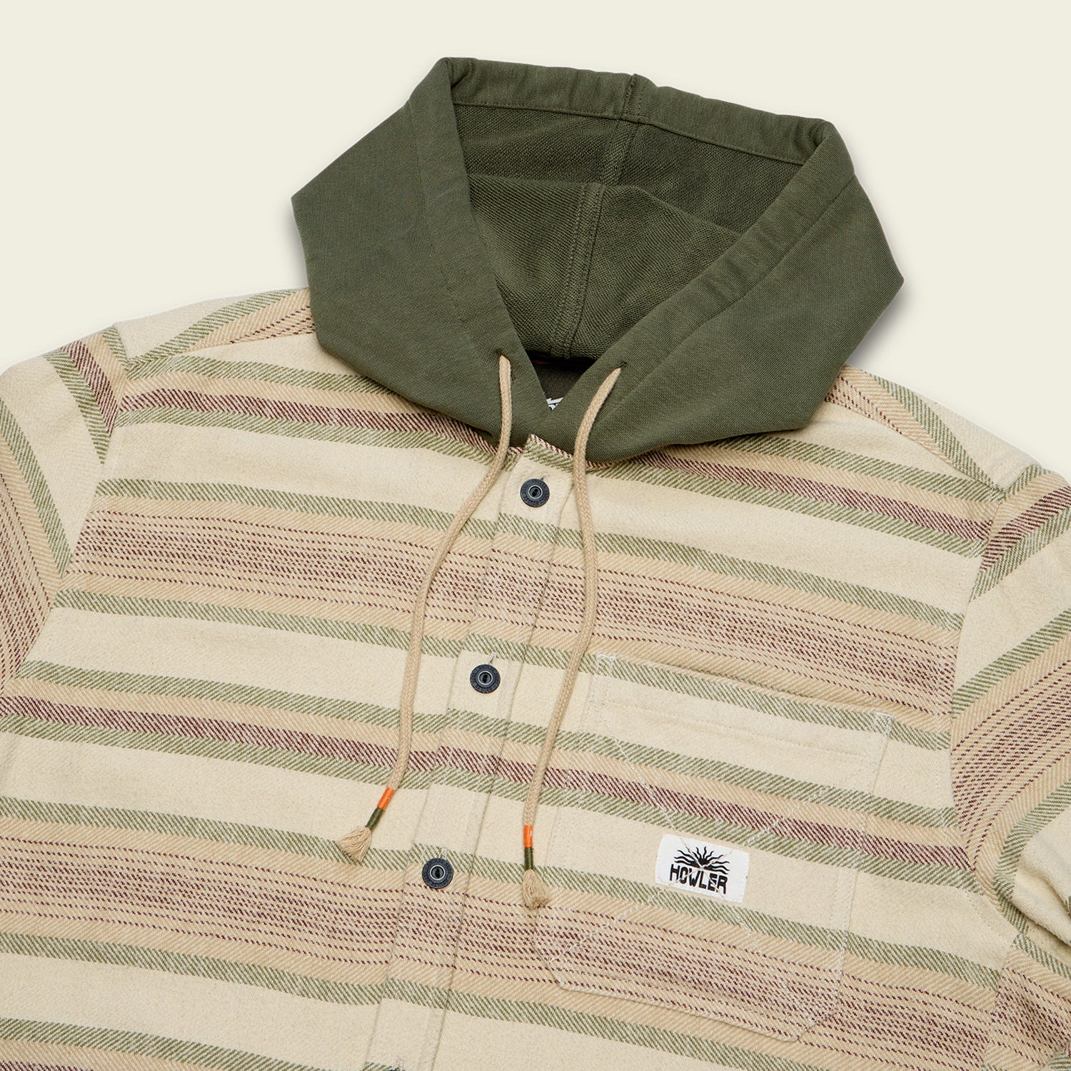Salvo Hooded Blanket Flannel - Pathway Stripe : Dawn - View 3