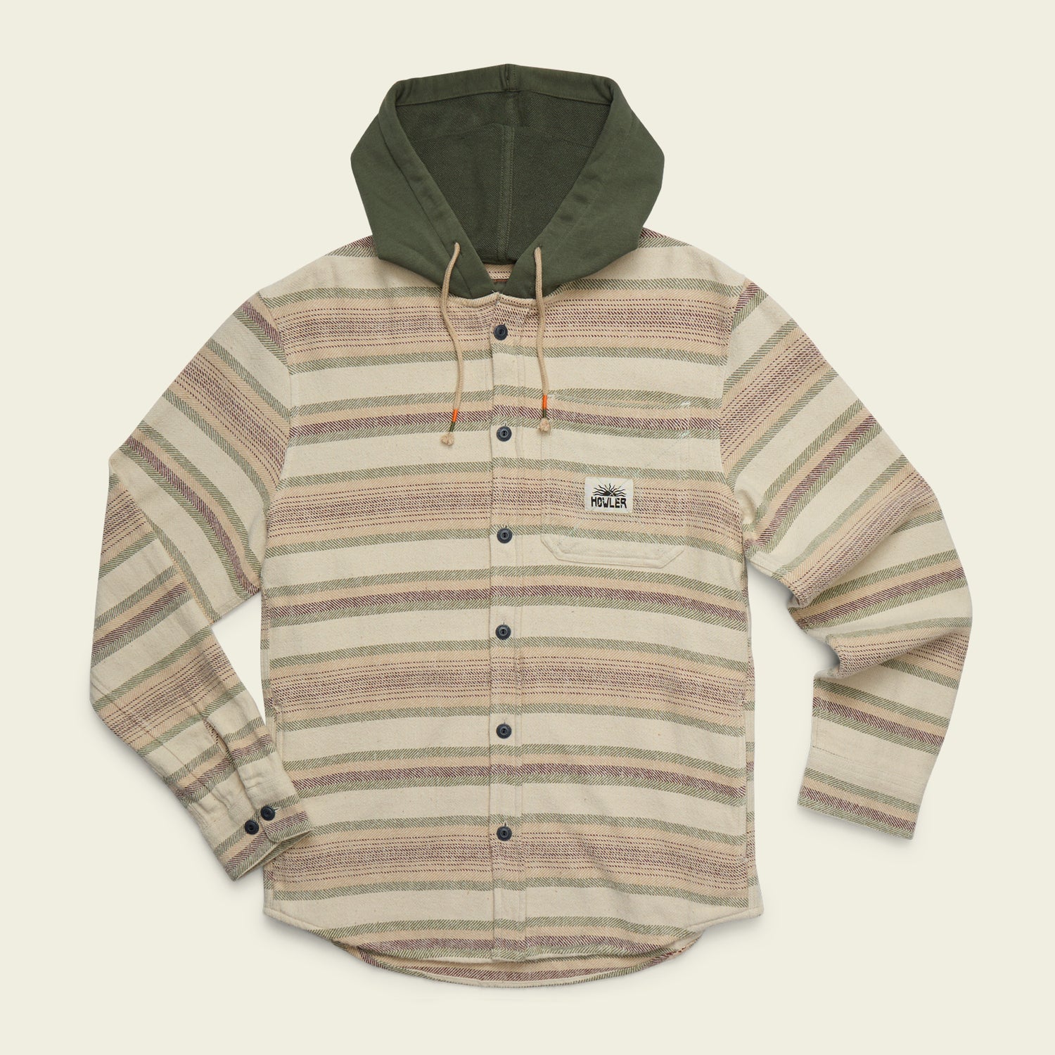 Salvo Hooded Blanket Flannel - Pathway Stripe : Dawn