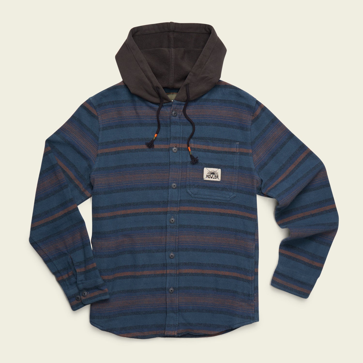 Salvo Hooded Blanket Flannel - Pathway Stripe : Dusk
