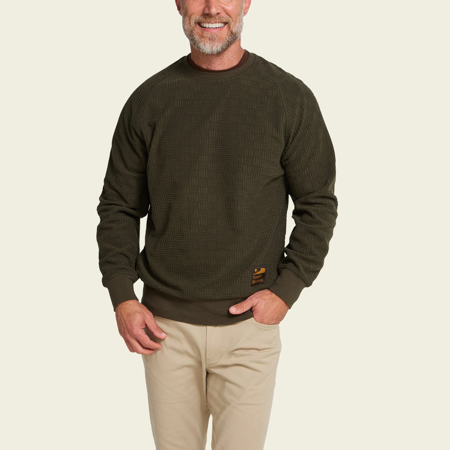 Eleos Fleece Crewneck - Grids : Army - View 4