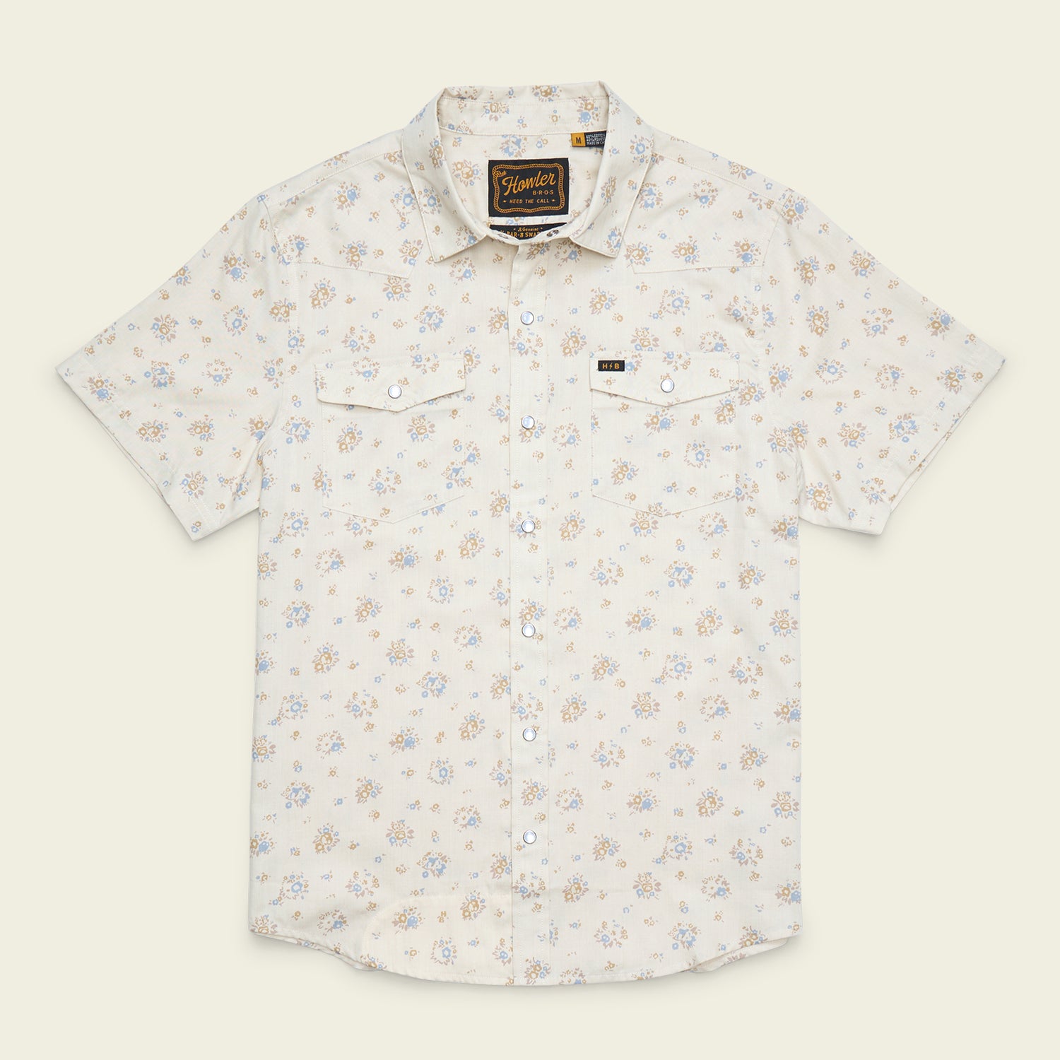 H Bar B Snapshirt - Bouquets : Beige