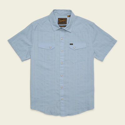 H Bar B Snapshirt - Eyelet Stripe : Sky Blue