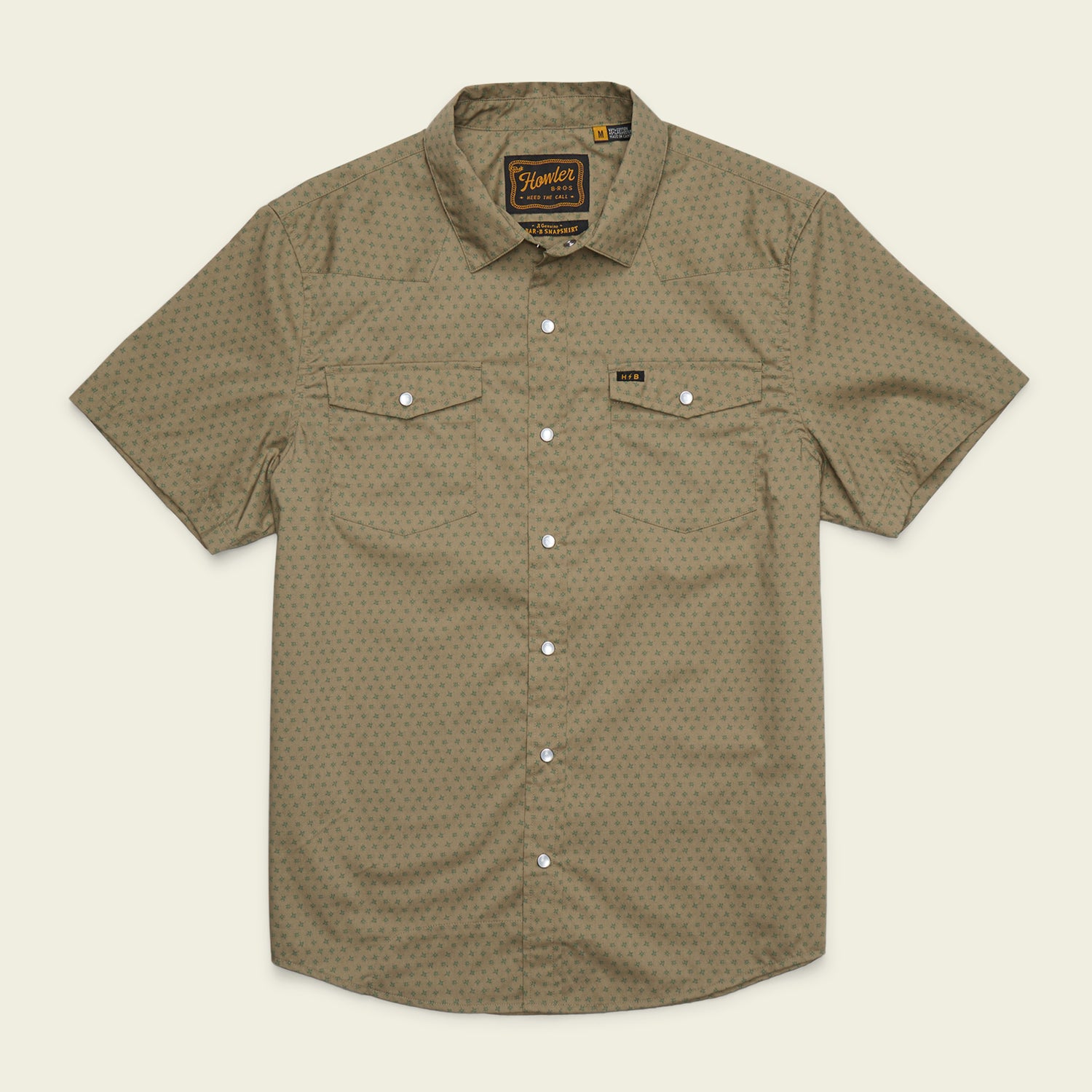 H Bar B Snapshirt - Lockhart Floral : Olive