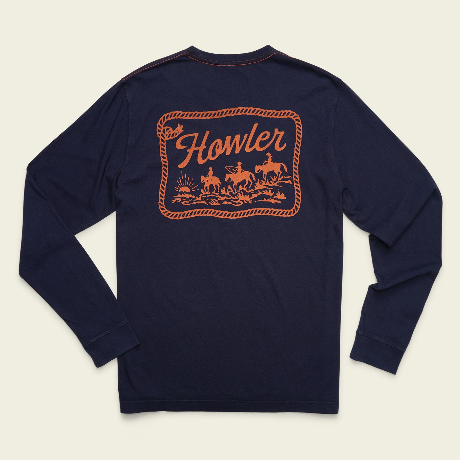 Howler Posse Cotton Longsleeve T-Shirt - Navy