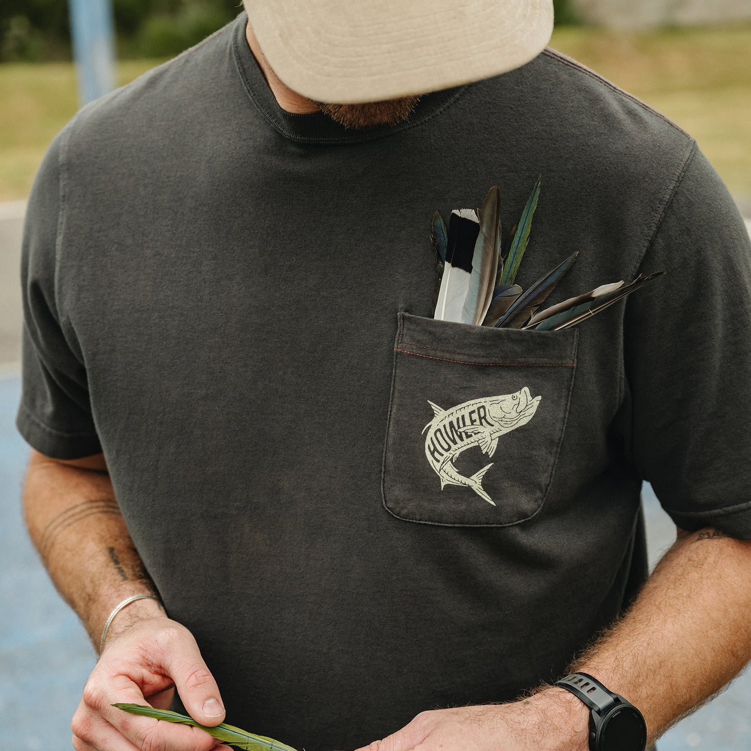 Dancin’ King Cotton Pocket T-Shirt - Antique Black