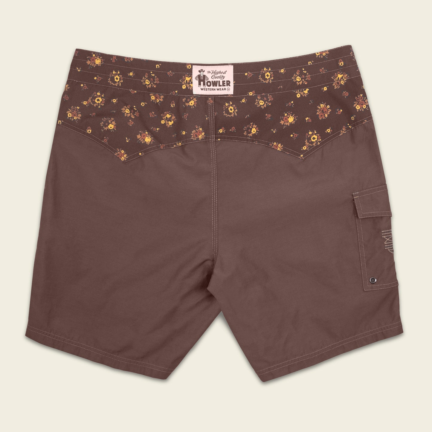 H-Man Western Wear Los Vaqueros Boardshorts - Bouquets : Morel - View 6