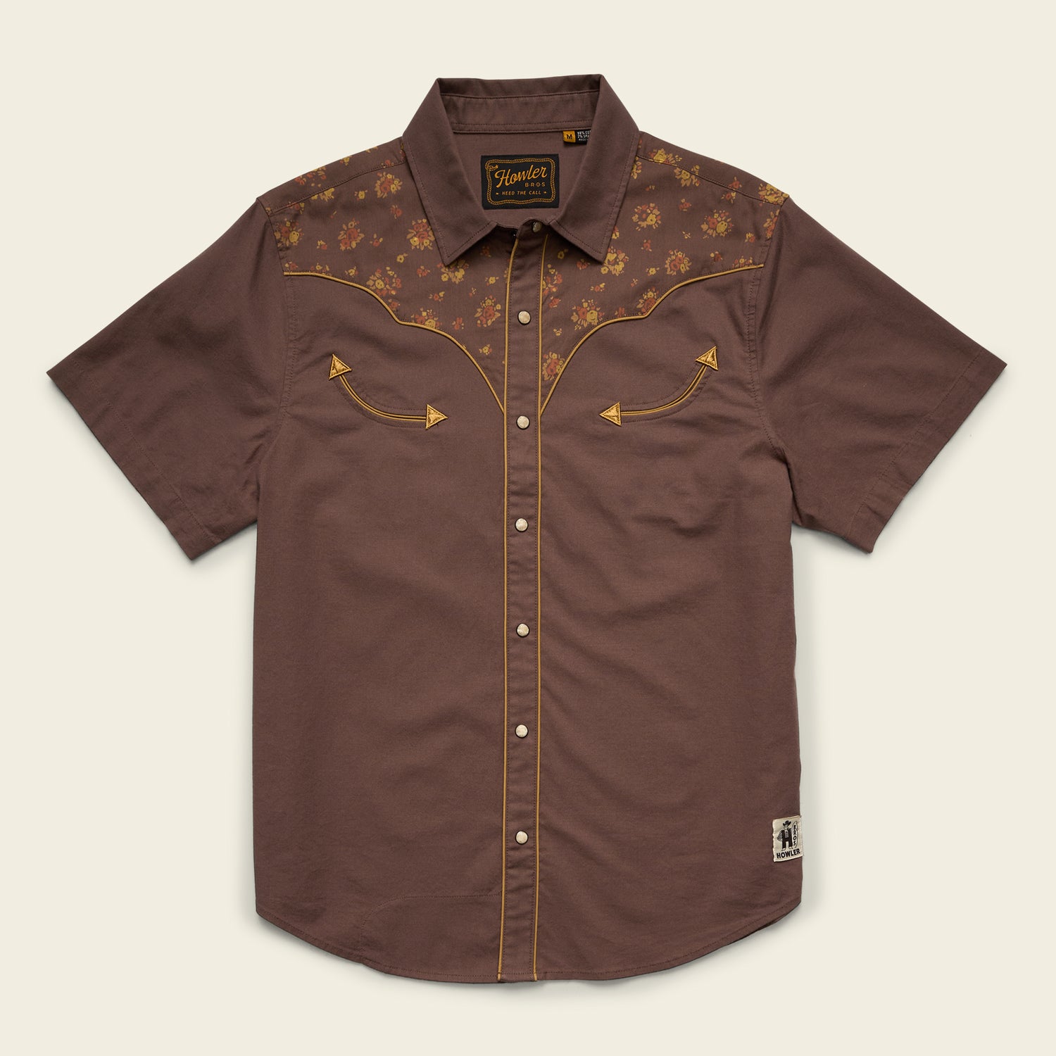 H-Man Western Wear Broncbuster Snapshirt - Bouquets : Morel