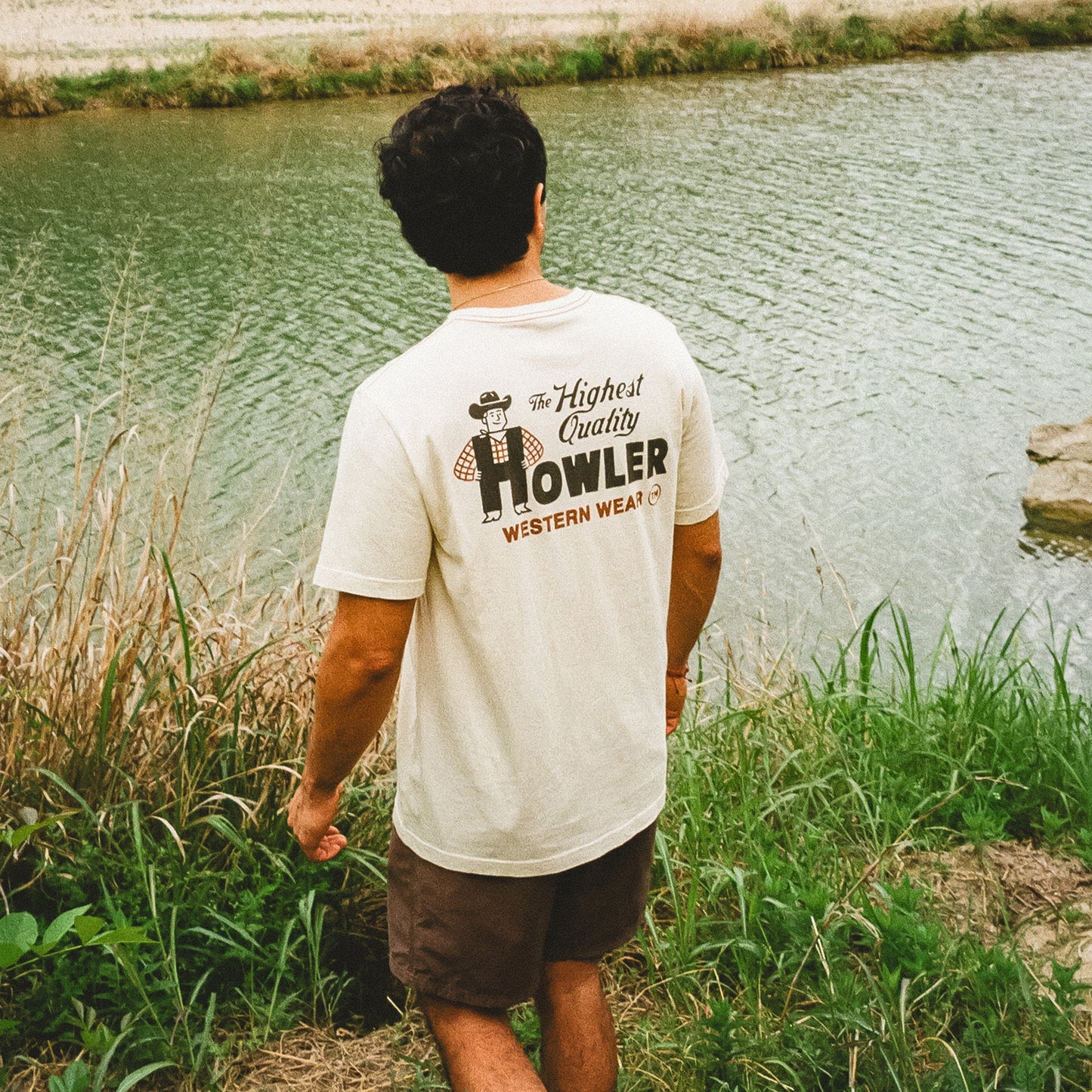 H-Man Western Wear Cotton T-Shirt - Natural - View 2