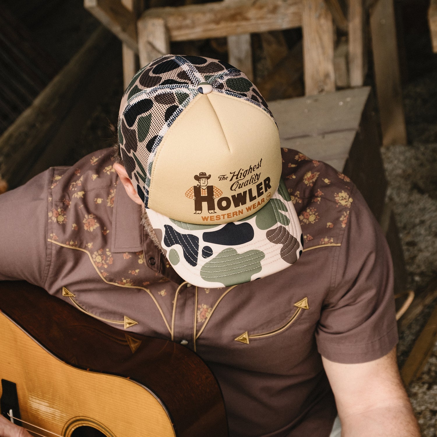 H-Man Western Wear Foam Dome - Khaki / Camo
