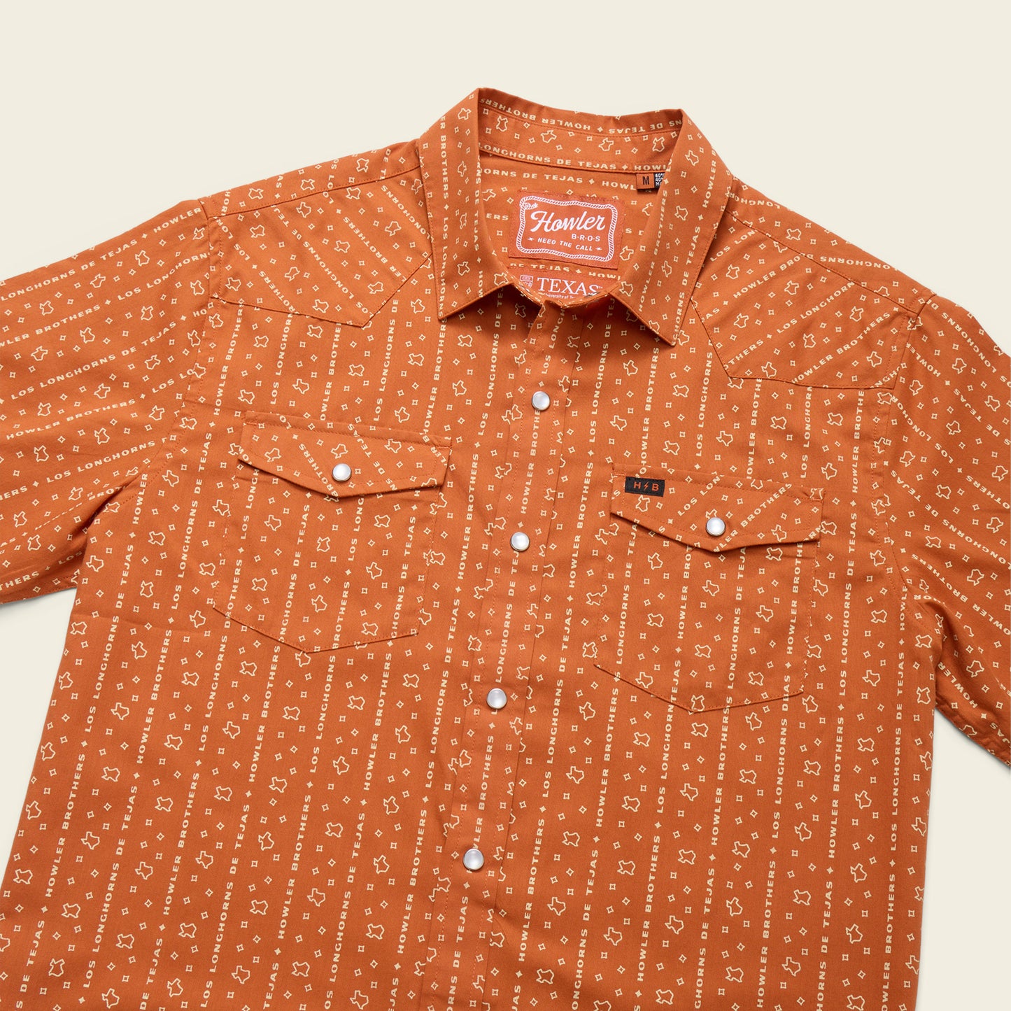 Texas Longhorns H Bar B Snapshirt - Los Longhorns Stripe : Burnt Orange - View 3