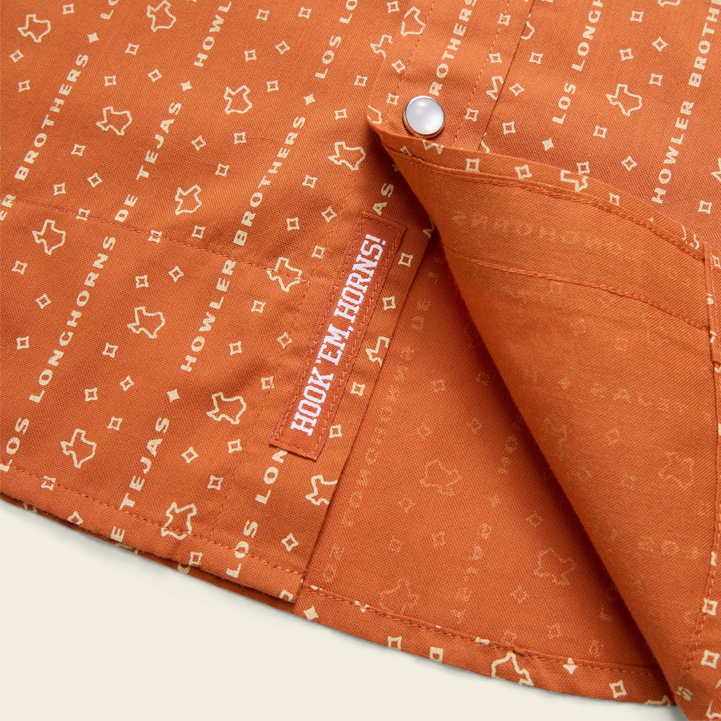 Texas Longhorns H Bar B Snapshirt - Los Longhorns Stripe : Burnt Orange - View 4